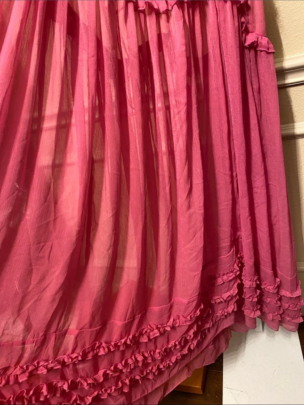 Intimately Free People Moon Phase Midi Nightgown Dress Pink Ruffle - Picture 6 of 6